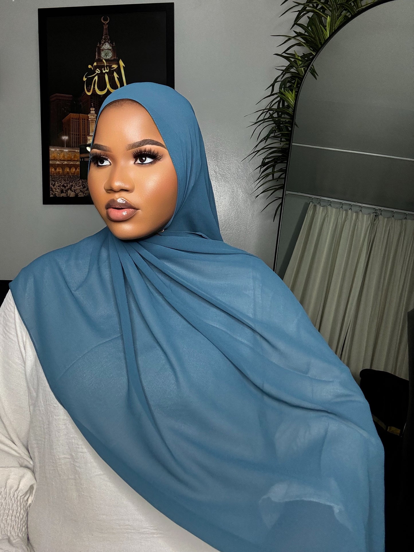 Stone Blue Chiffon Hijab