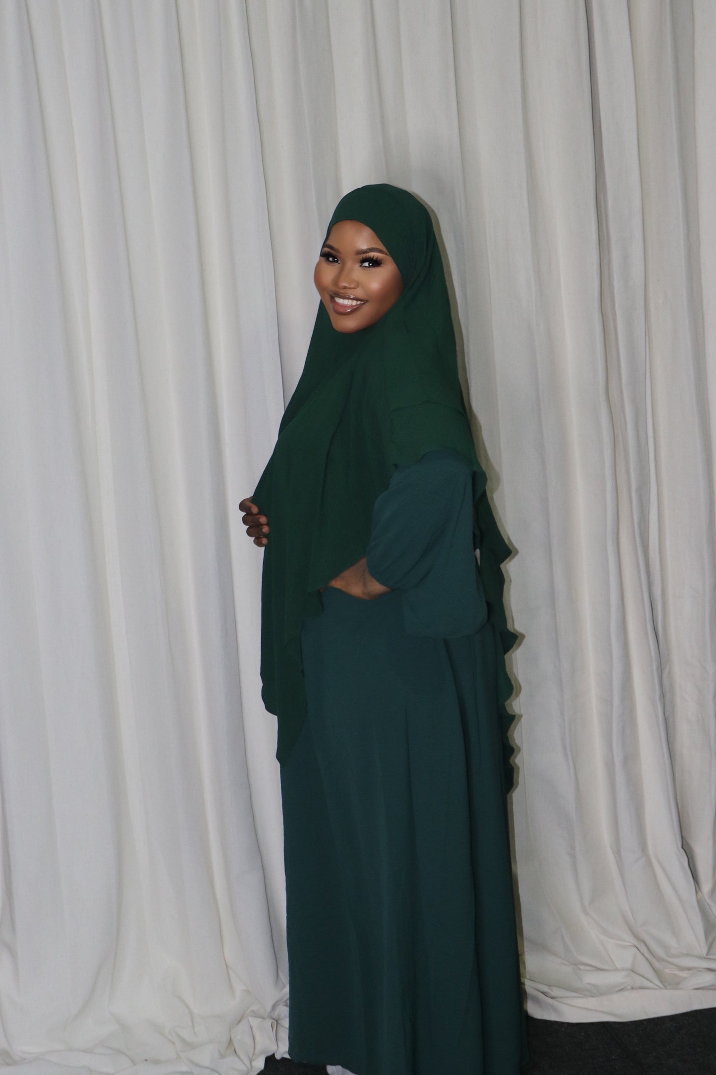 Green Khimar Dress Set