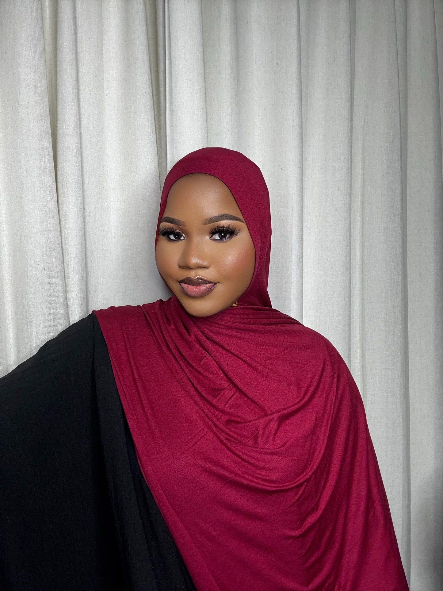 Wine Red Jersey Hijab