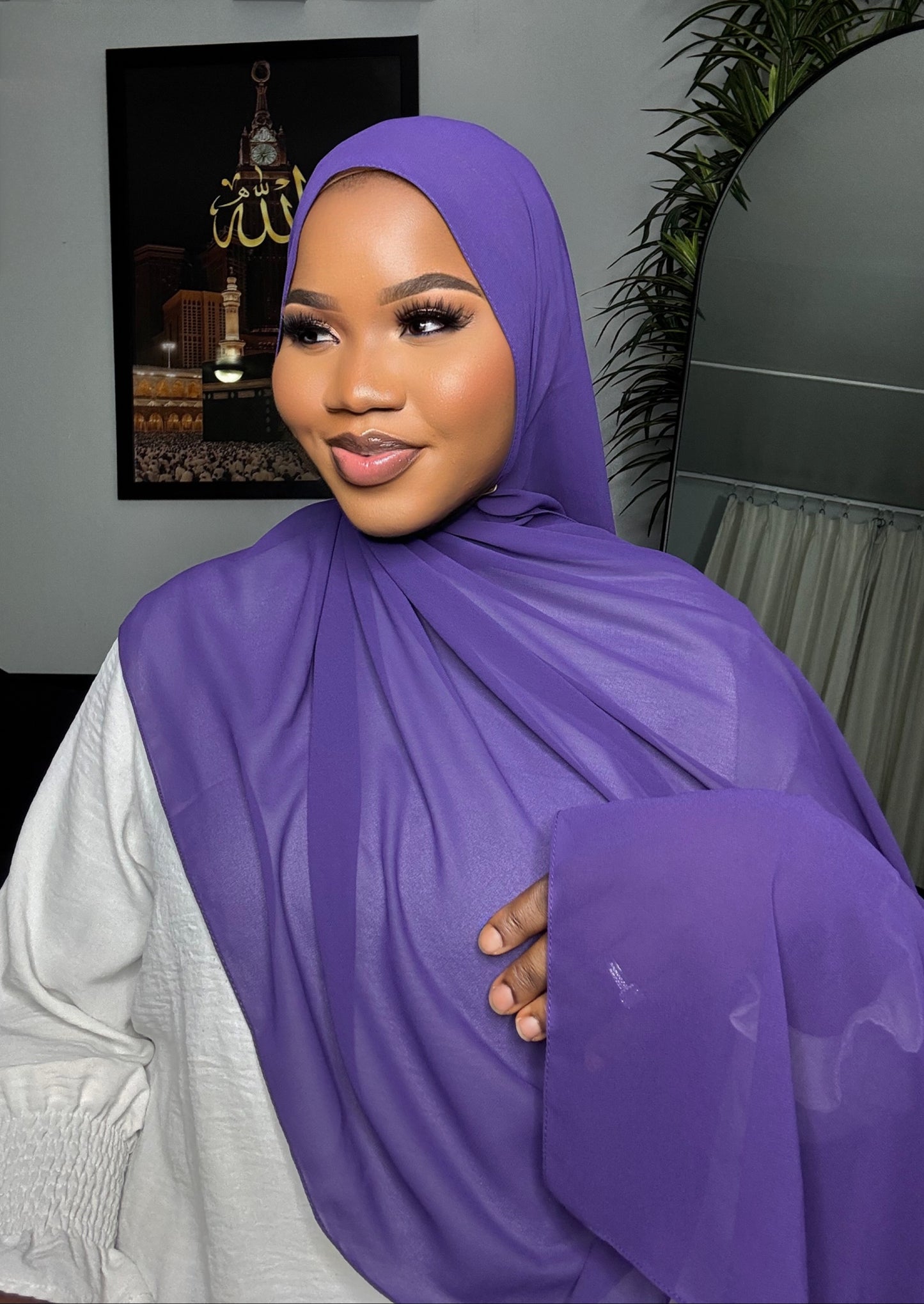 Purple Chiffon Hijab