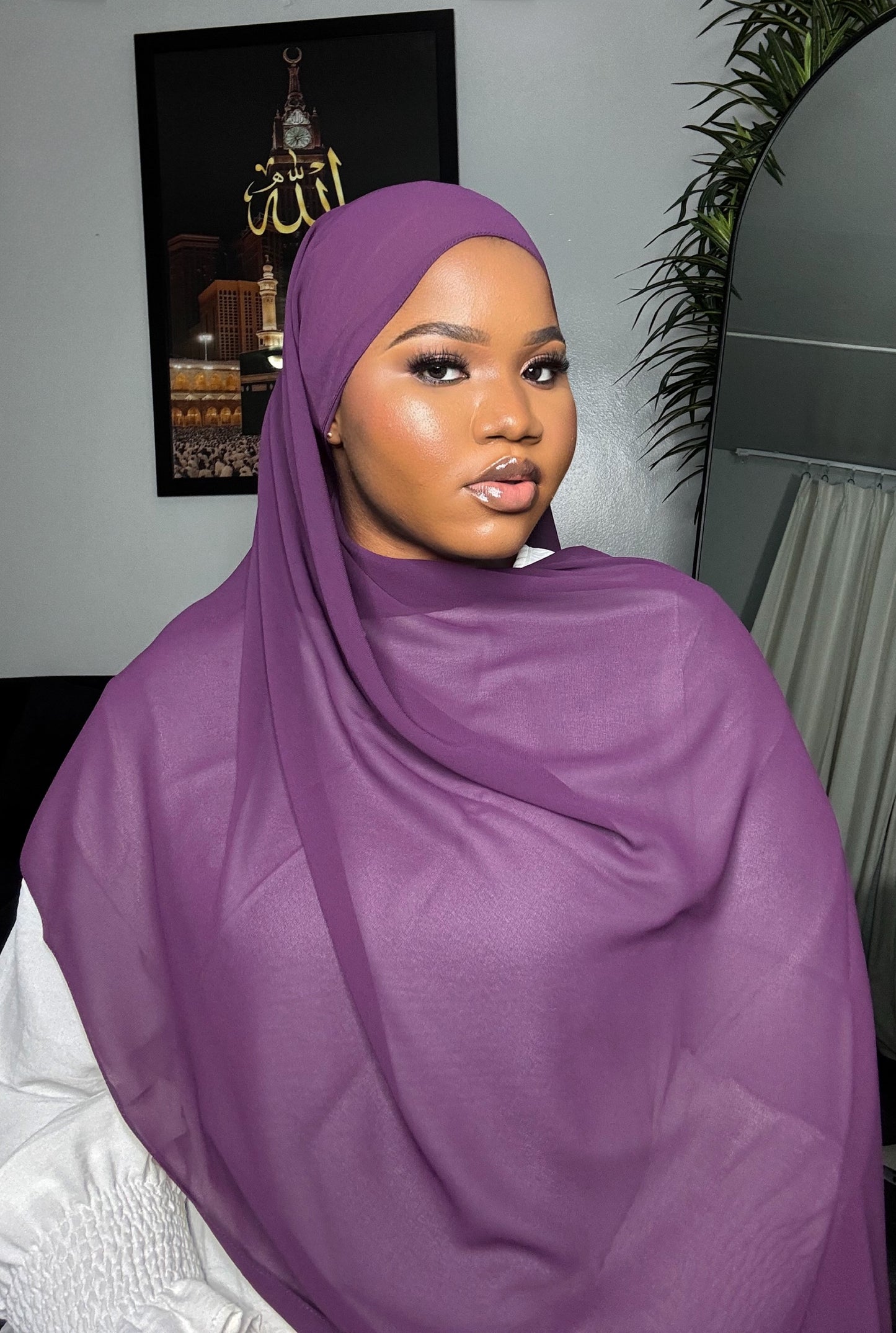 Grap Purple Chiffon Hijab