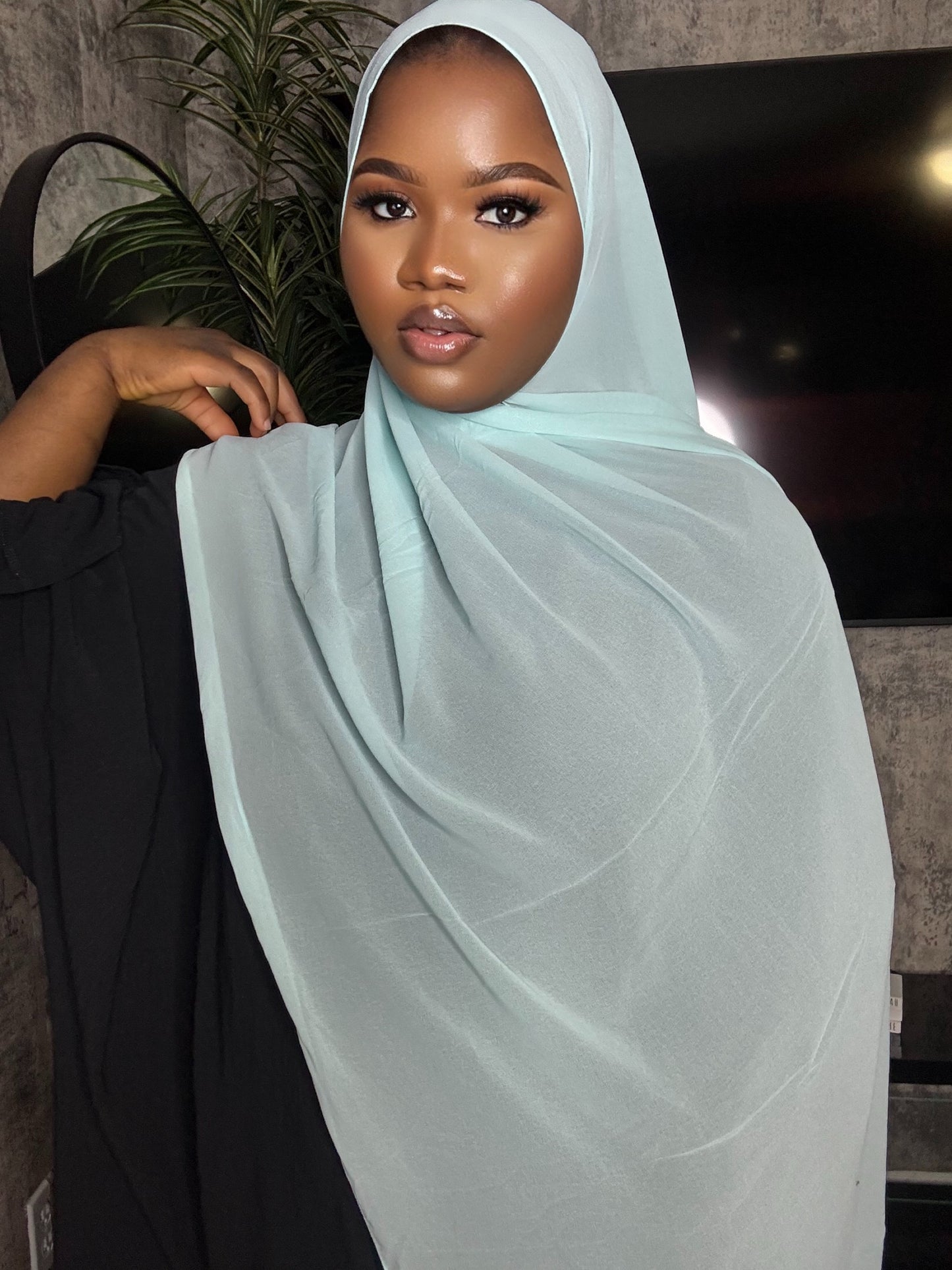 Denim Blue Chiffon Hijab