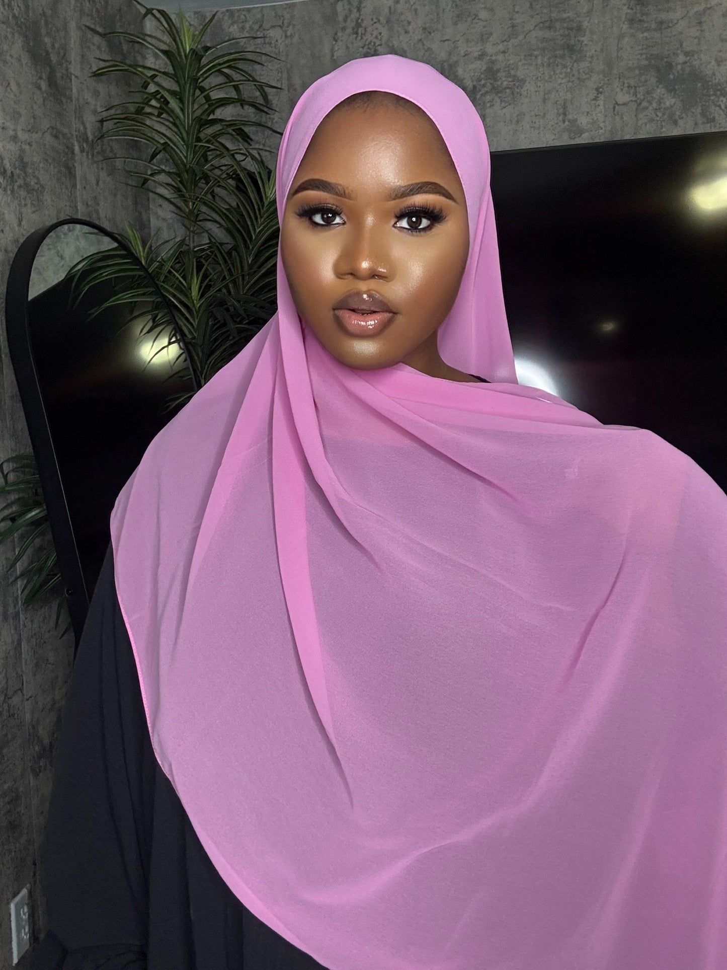 Pink Chiffon Hijab