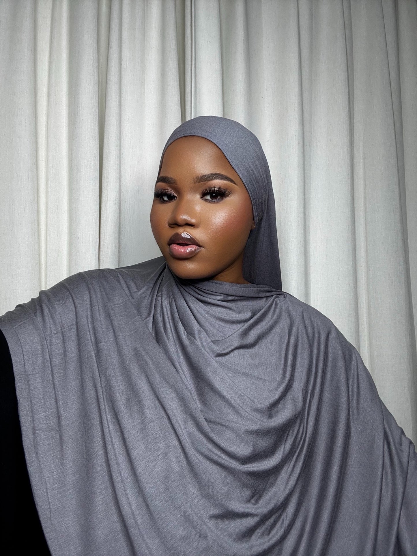 Dark Gray Jersey Hijab