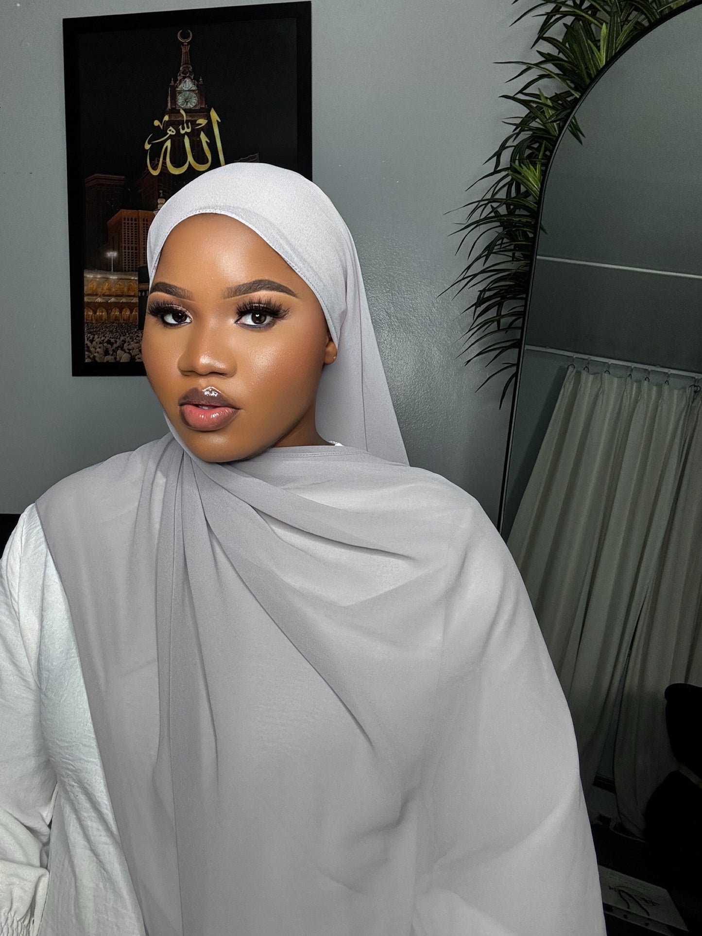 Light Gray Chiffon Hijab