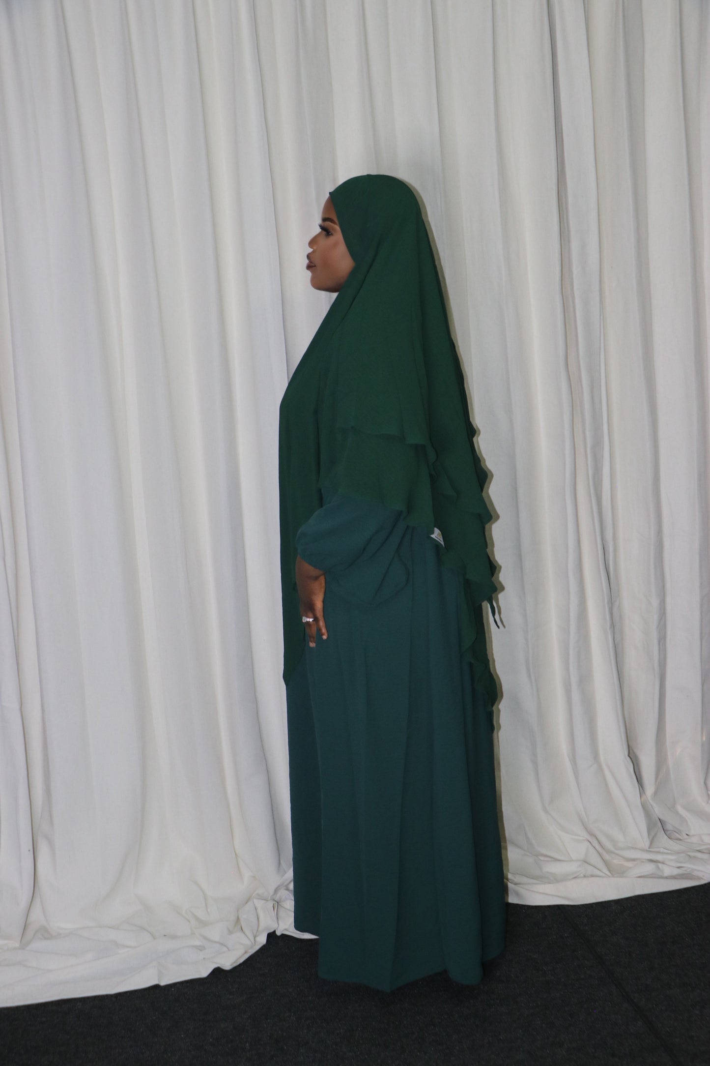 Green Khimar Dress Set
