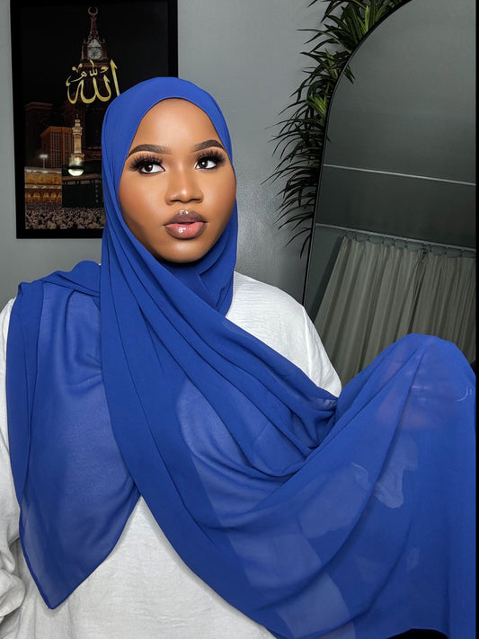 Royal Blue Chiffon Hijab