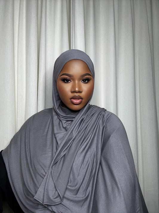 Dark Gray Jersey Hijab