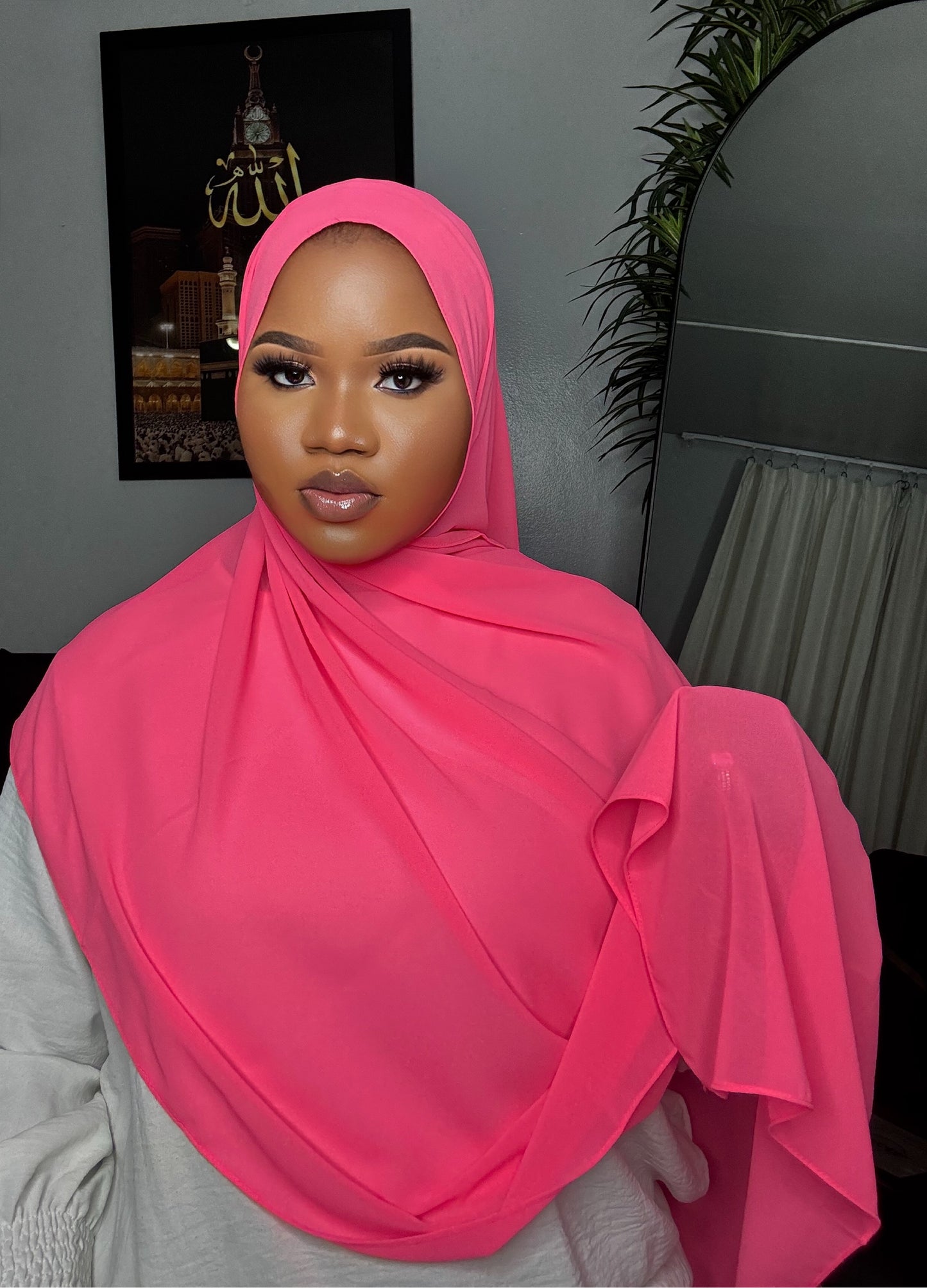 Rose Pink Chiffon Hijab