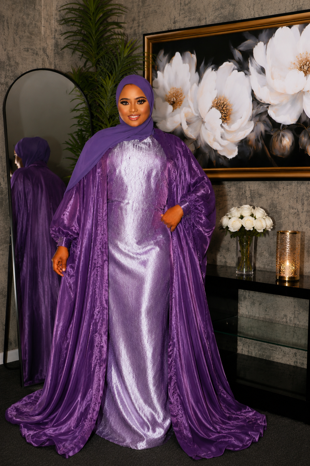 Purple Majesty Abaya Set