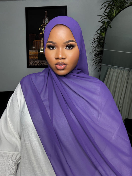 Purple Chiffon Hijab