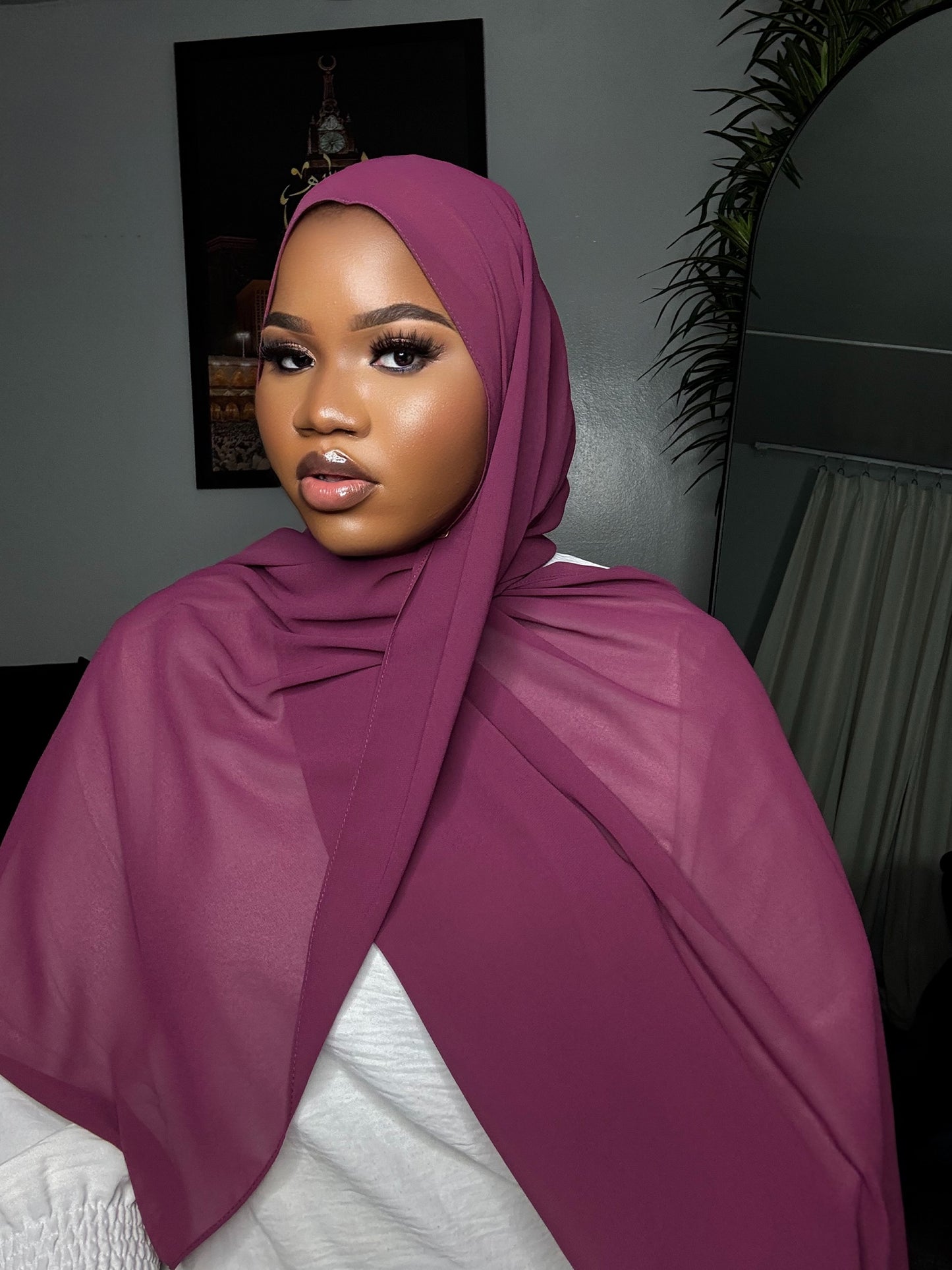 Red Grape Chiffon Hijab