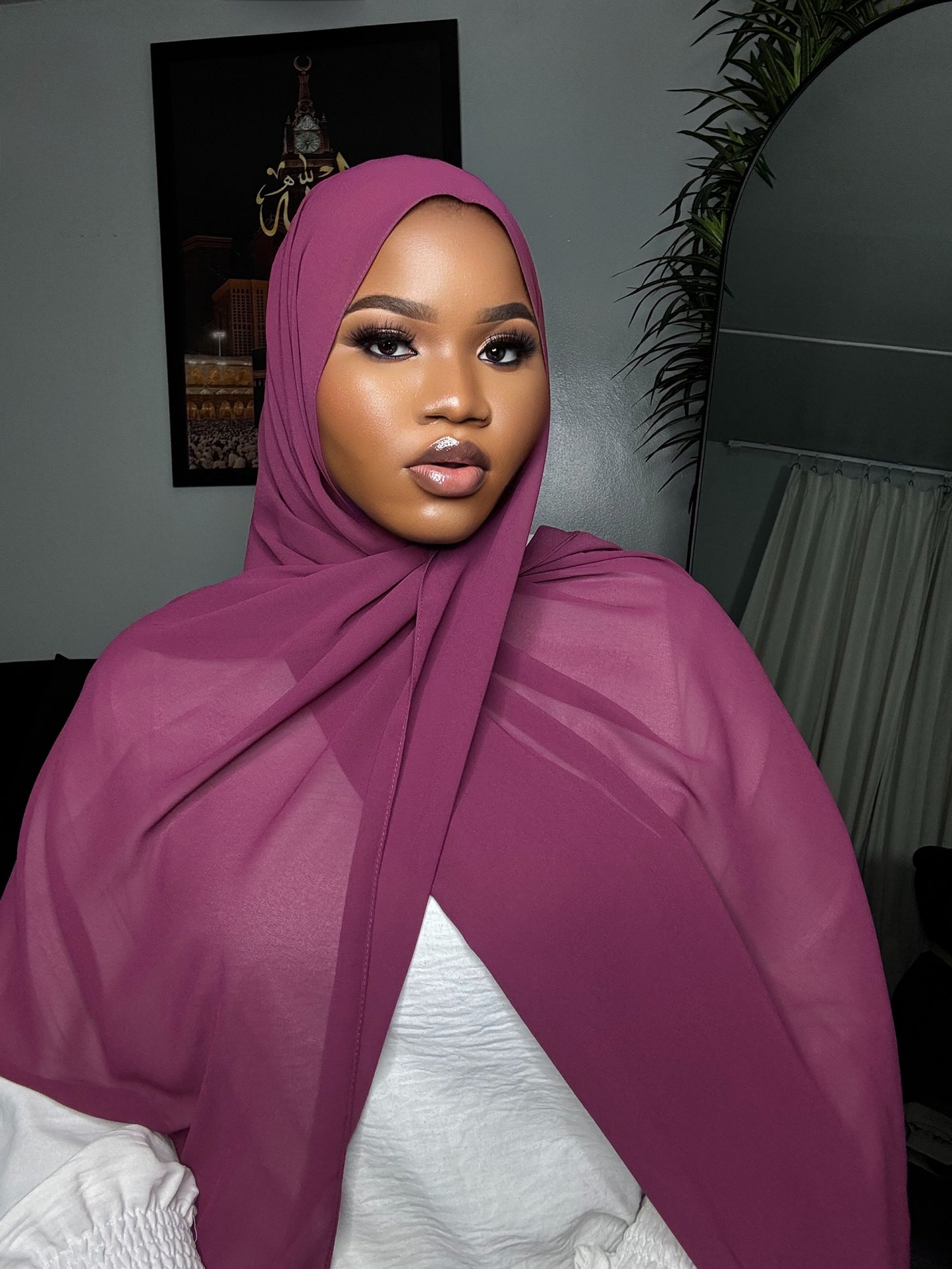 Red Grape Chiffon Hijab