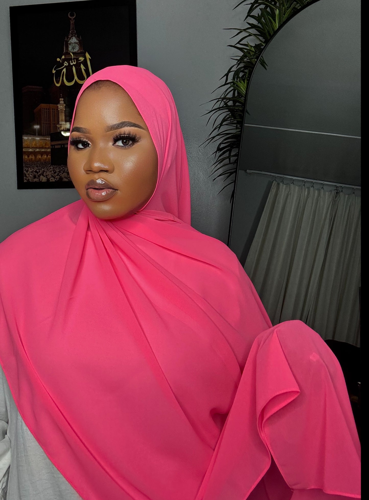 Rose Pink Chiffon Hijab