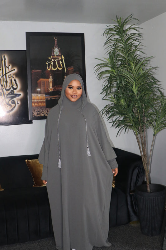 Dark Gray Hoodie Jilbab