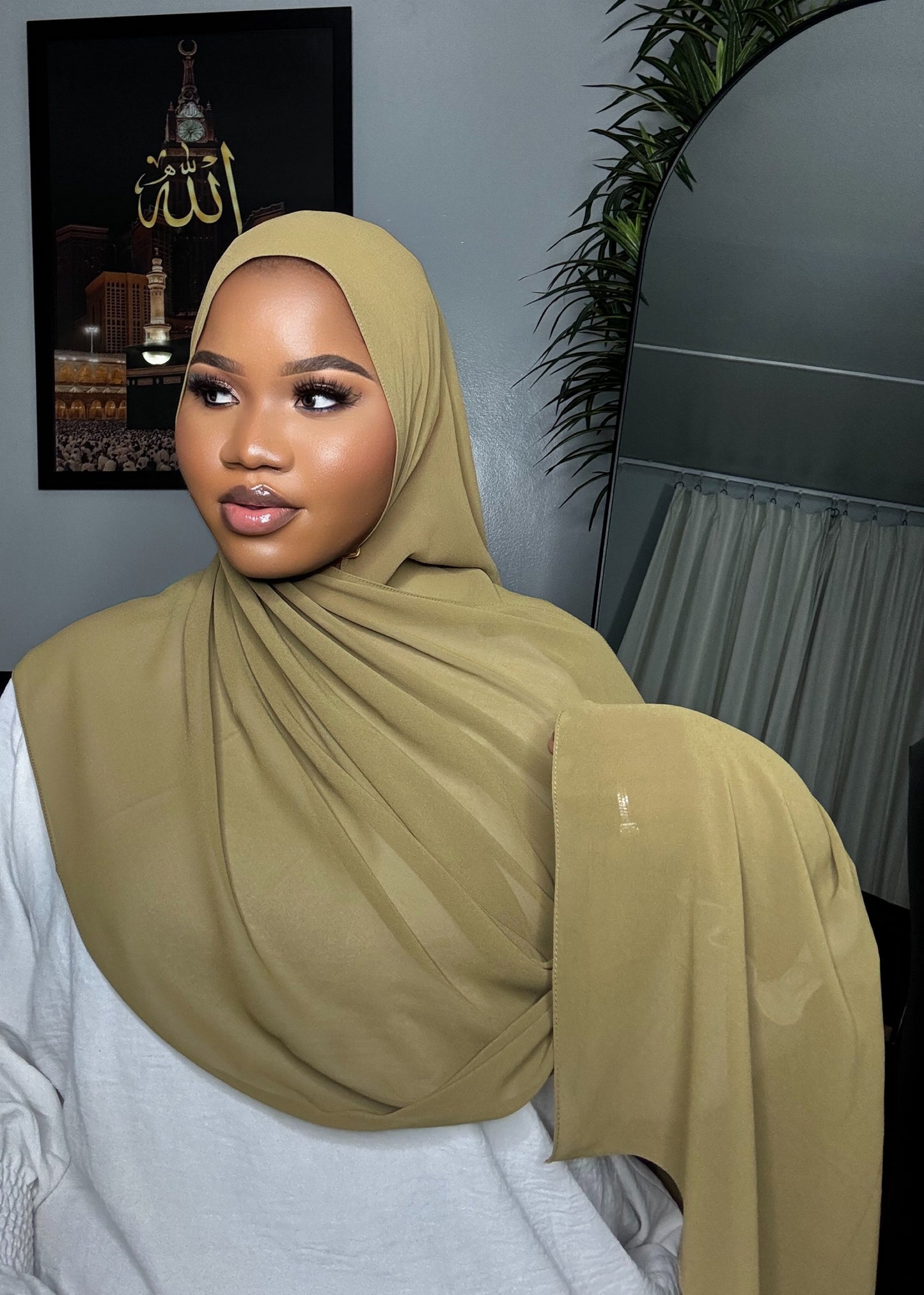 Olive Green Chiffon Hijab