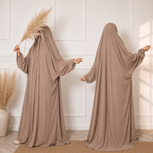Khaki one piece jilbab
