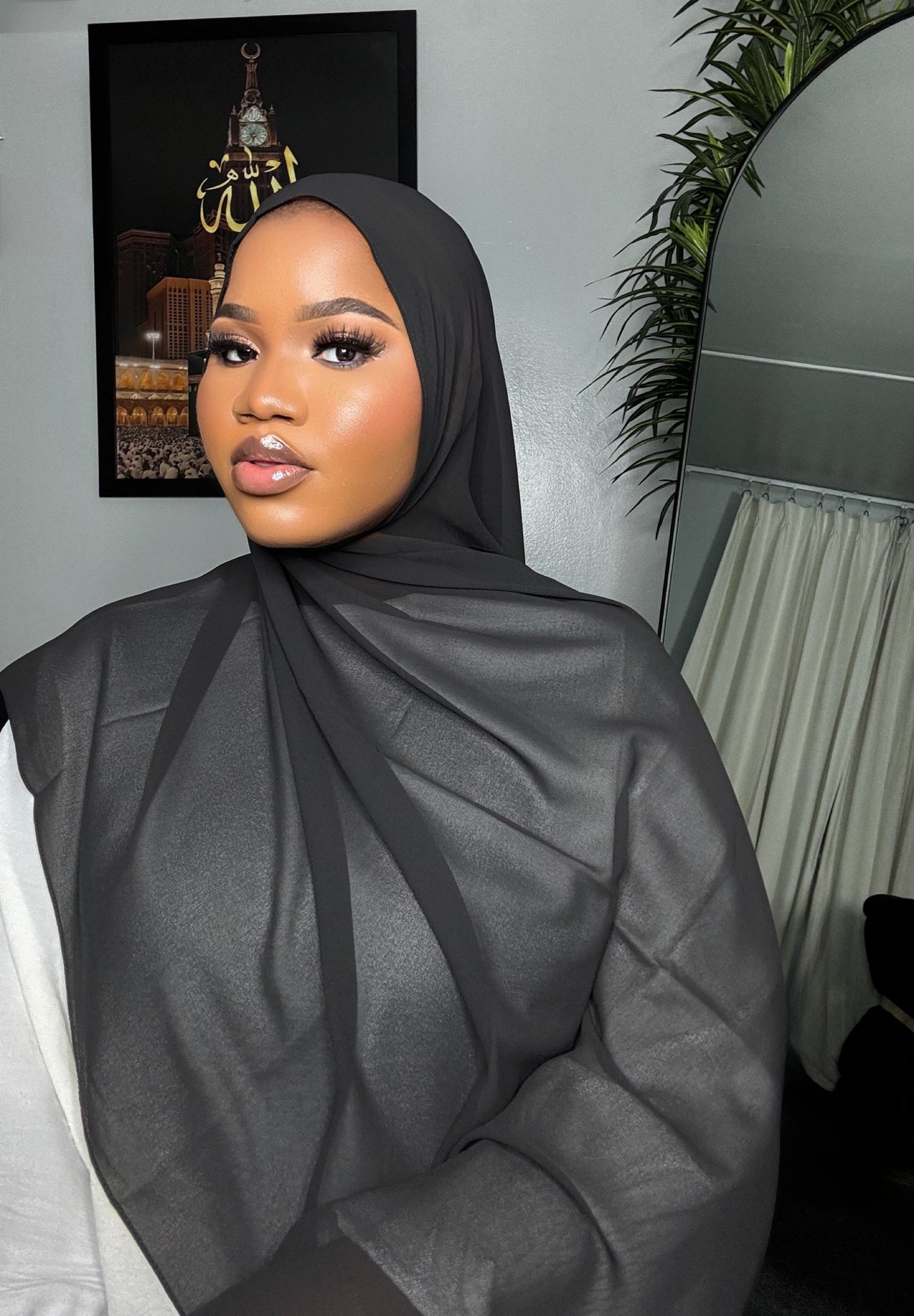 Black Chiffon Hijab