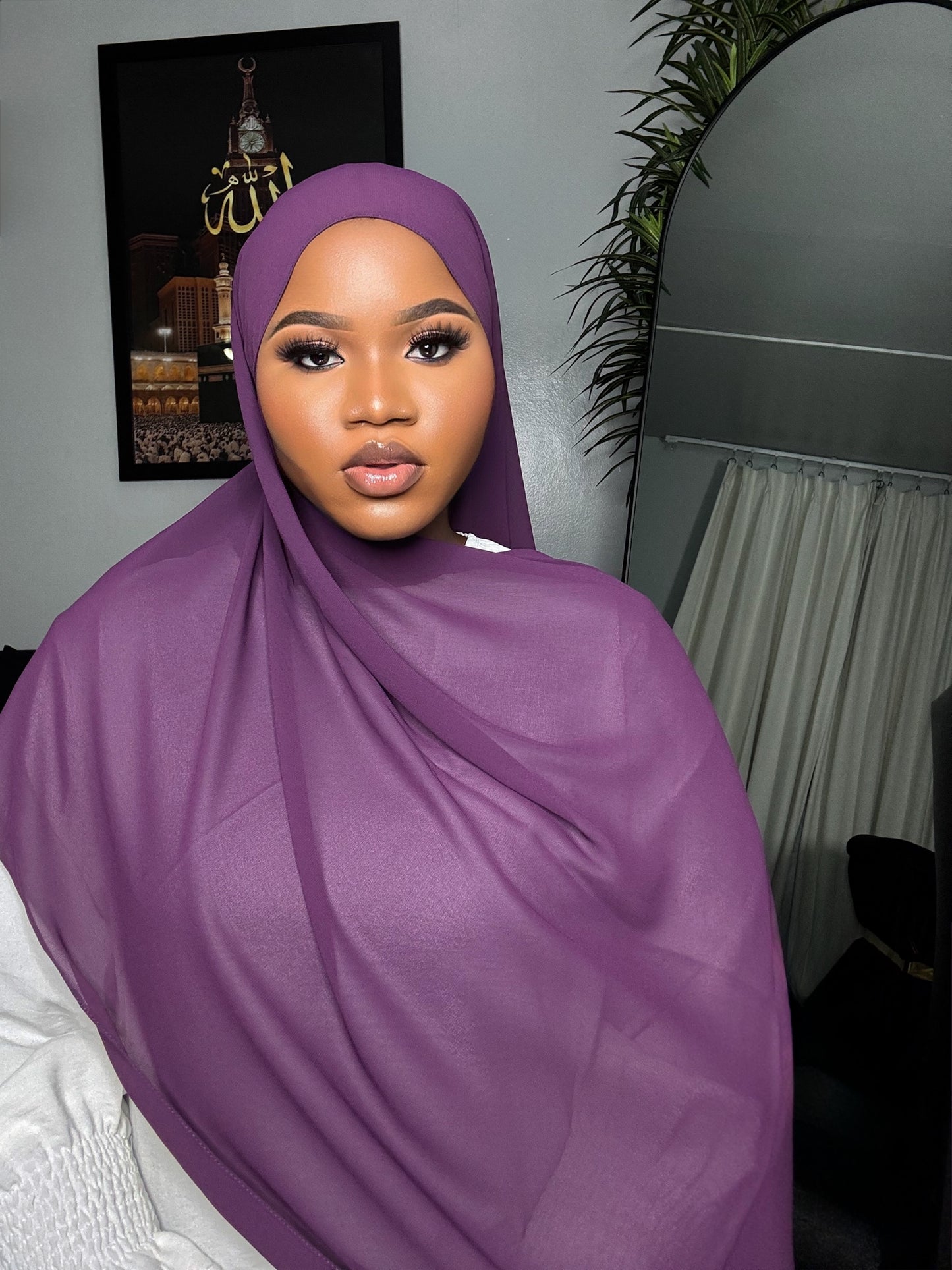 Grap Purple Chiffon Hijab
