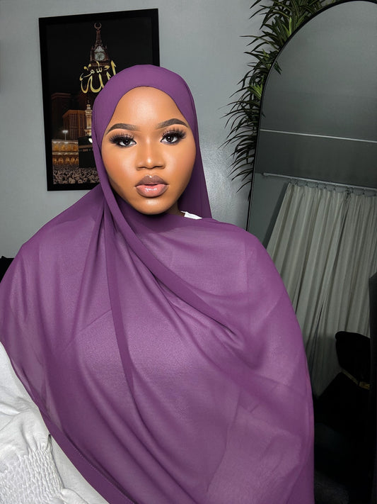 Grap Purple Chiffon Hijab