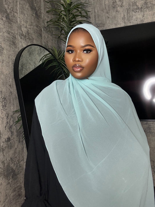 Denim Blue Chiffon Hijab