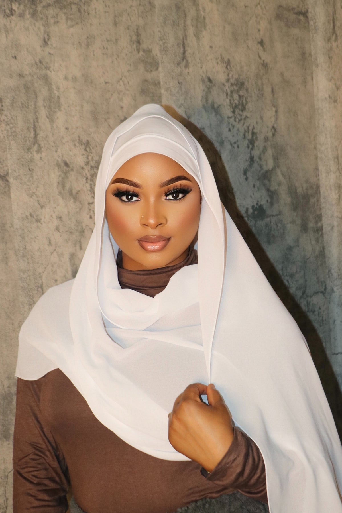 White Matching ChiffonHijab
