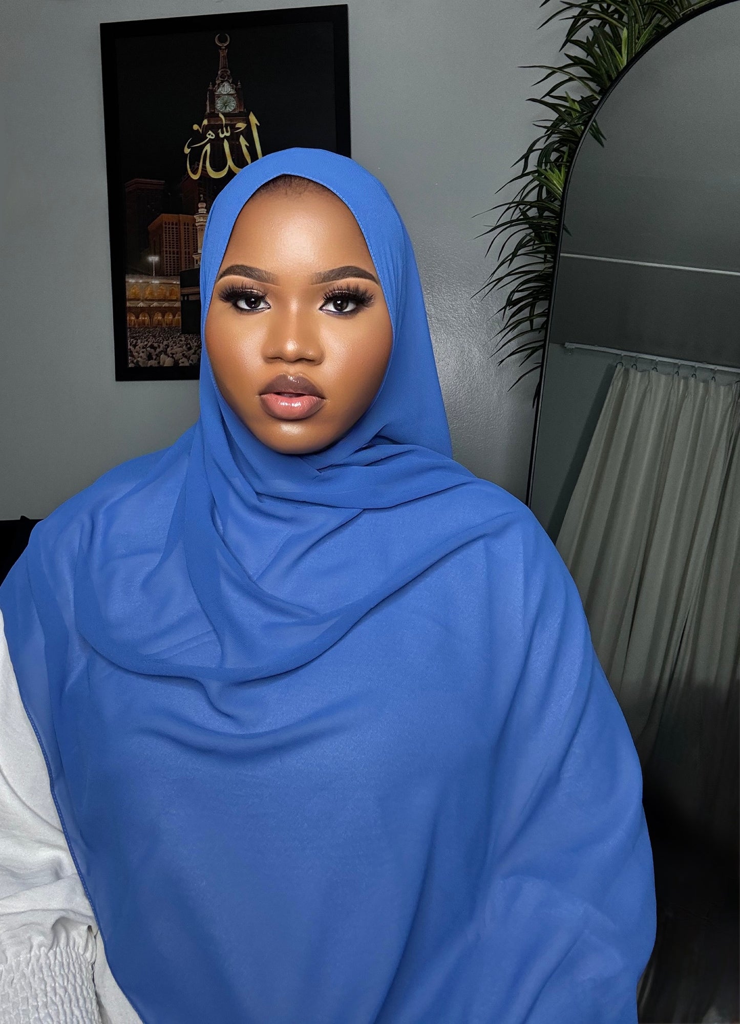 Azure Blue Chiffon Hijab