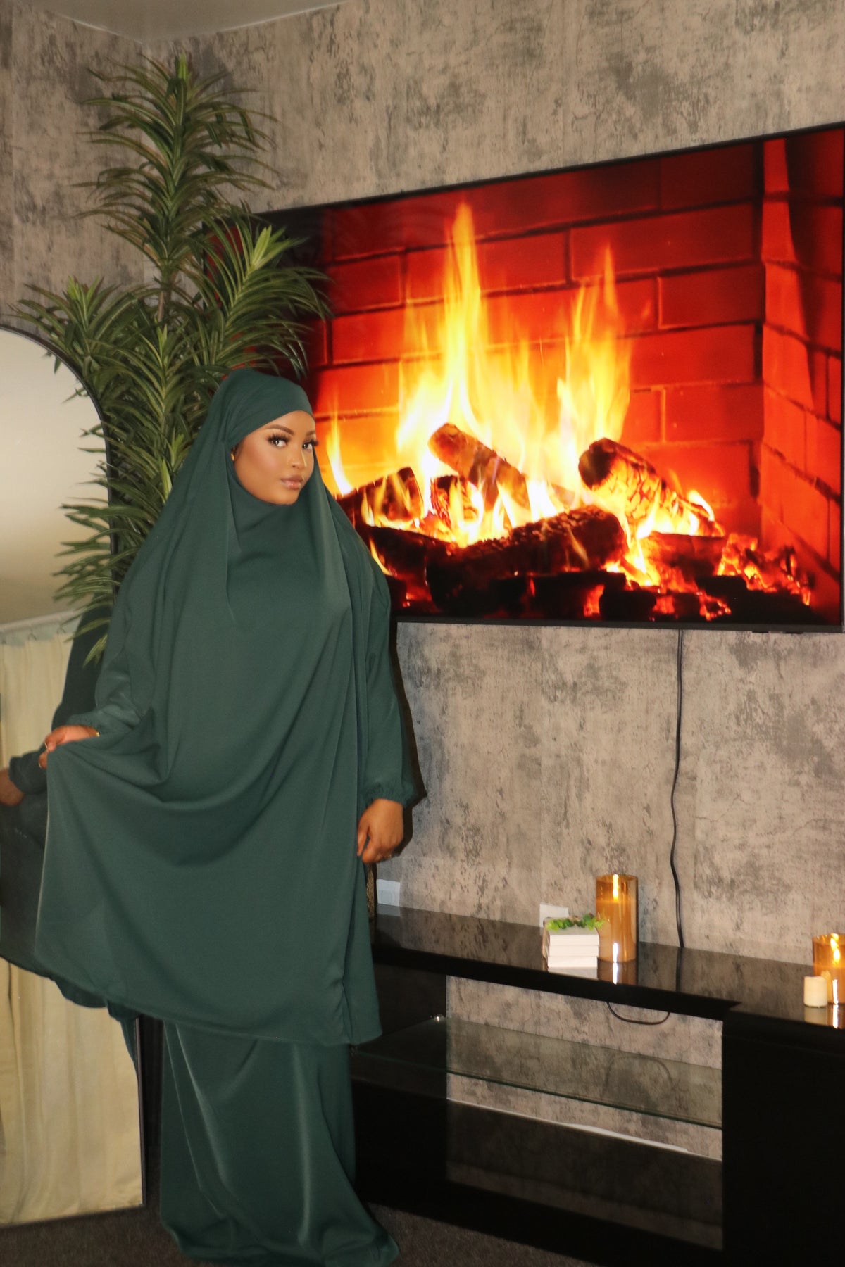 Dark Green Two-Piece Jilbab