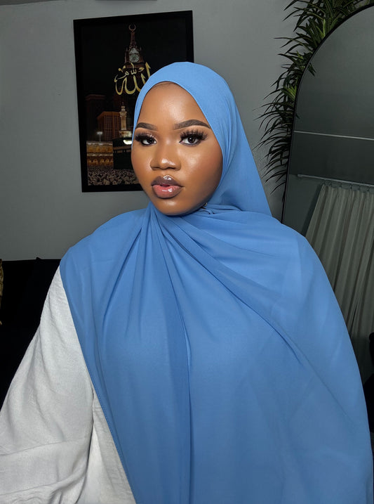 Blue Chiffon Hijab