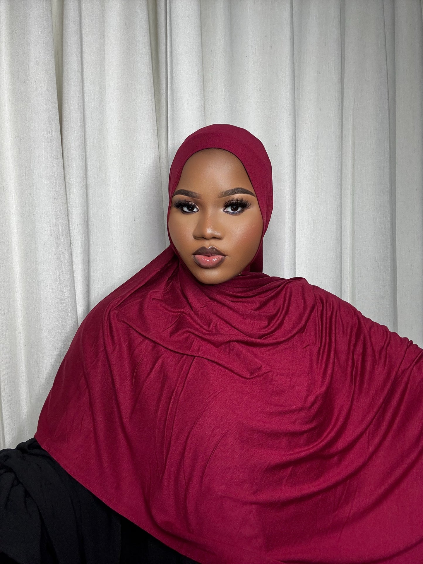 Wine Red Jersey Hijab