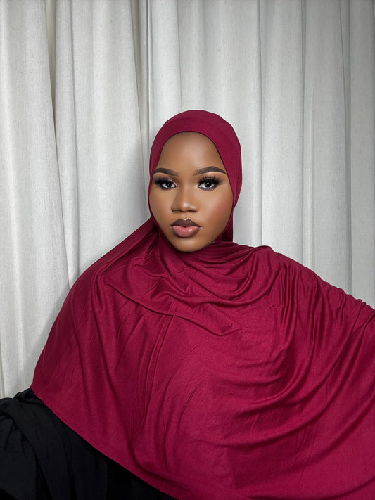 Wine Red Jersey Hijab