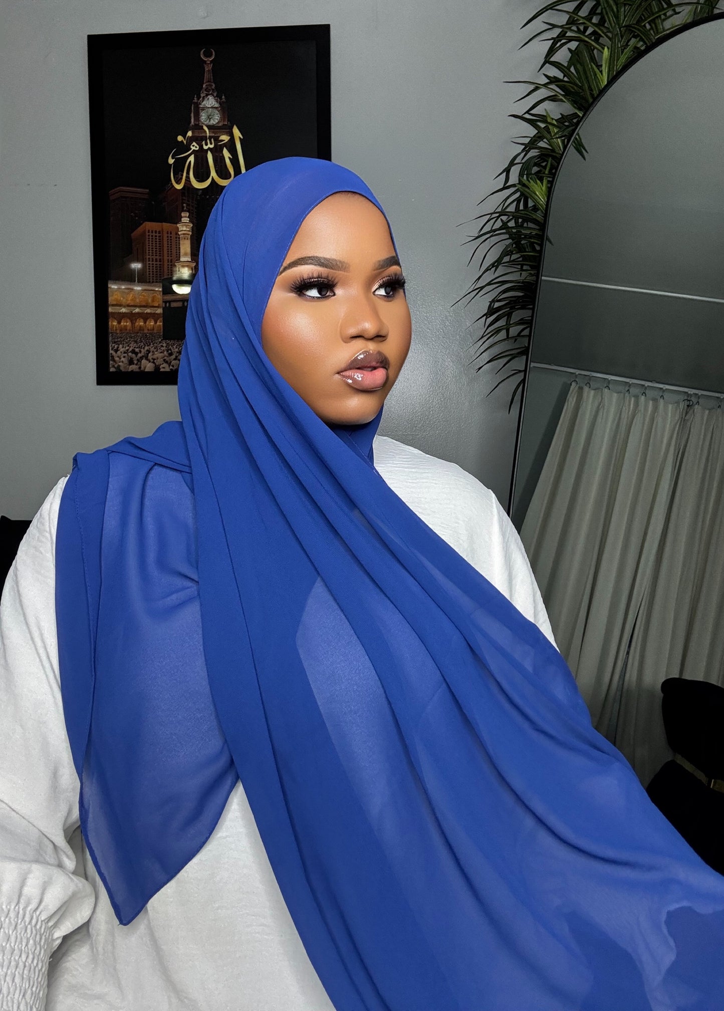 Royal Blue Chiffon Hijab