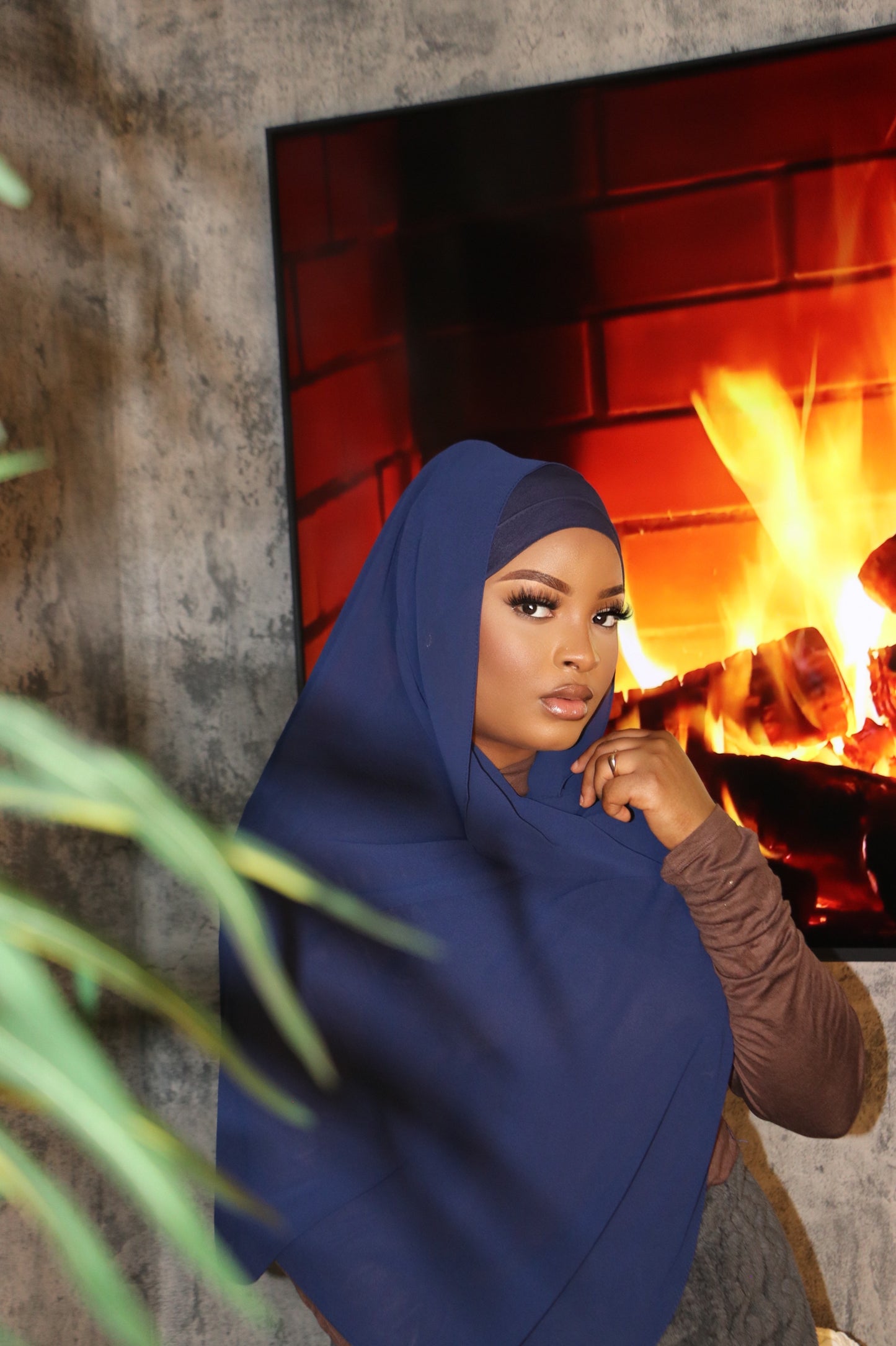 Nevy Blue Matching Chiffon Hijab