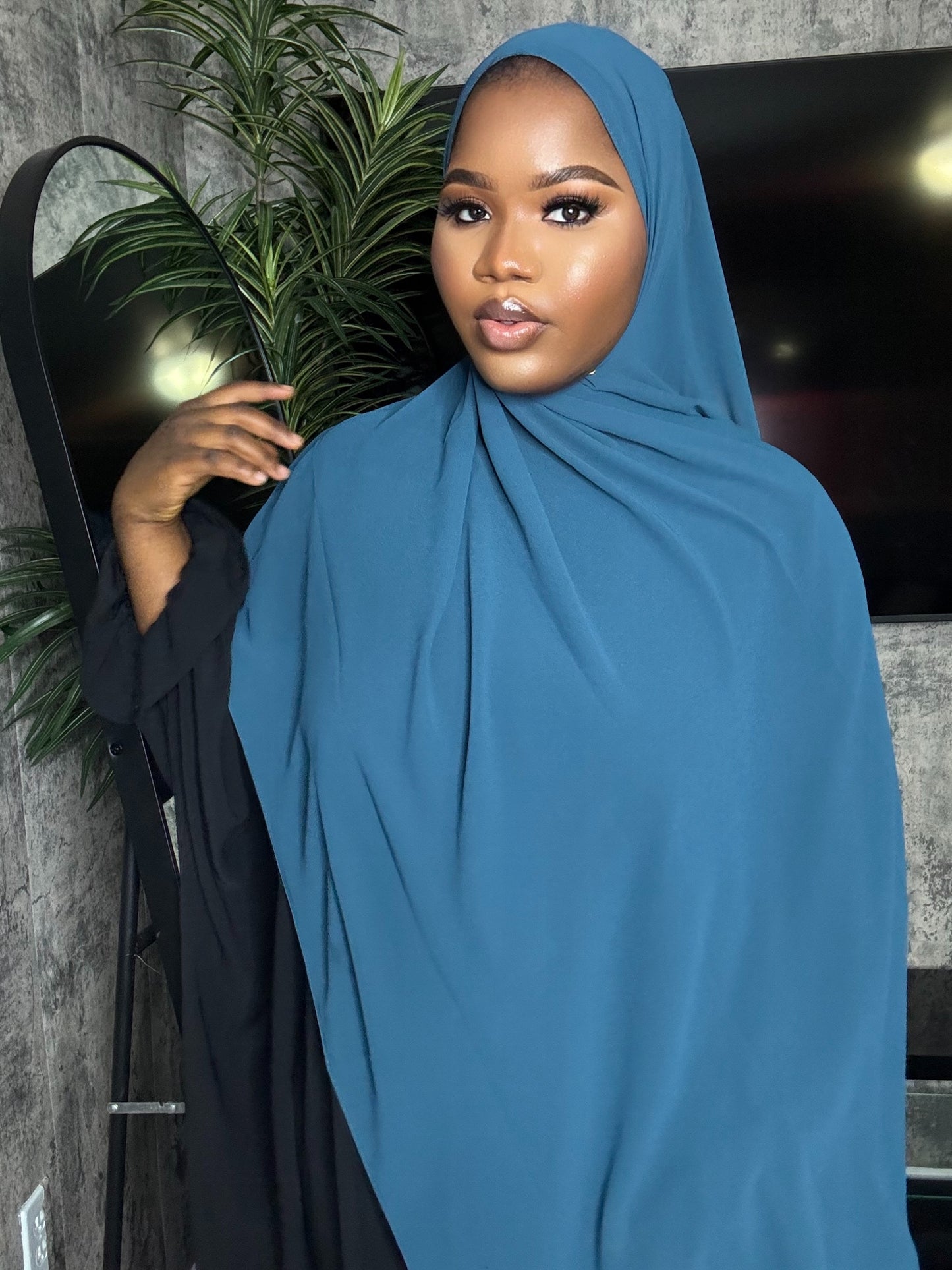 Gray Blue Chiffon Hijab