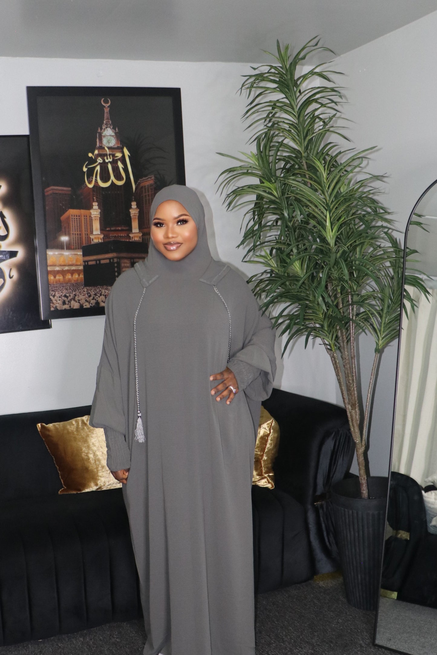 Dark Gray Hoodie Jilbab