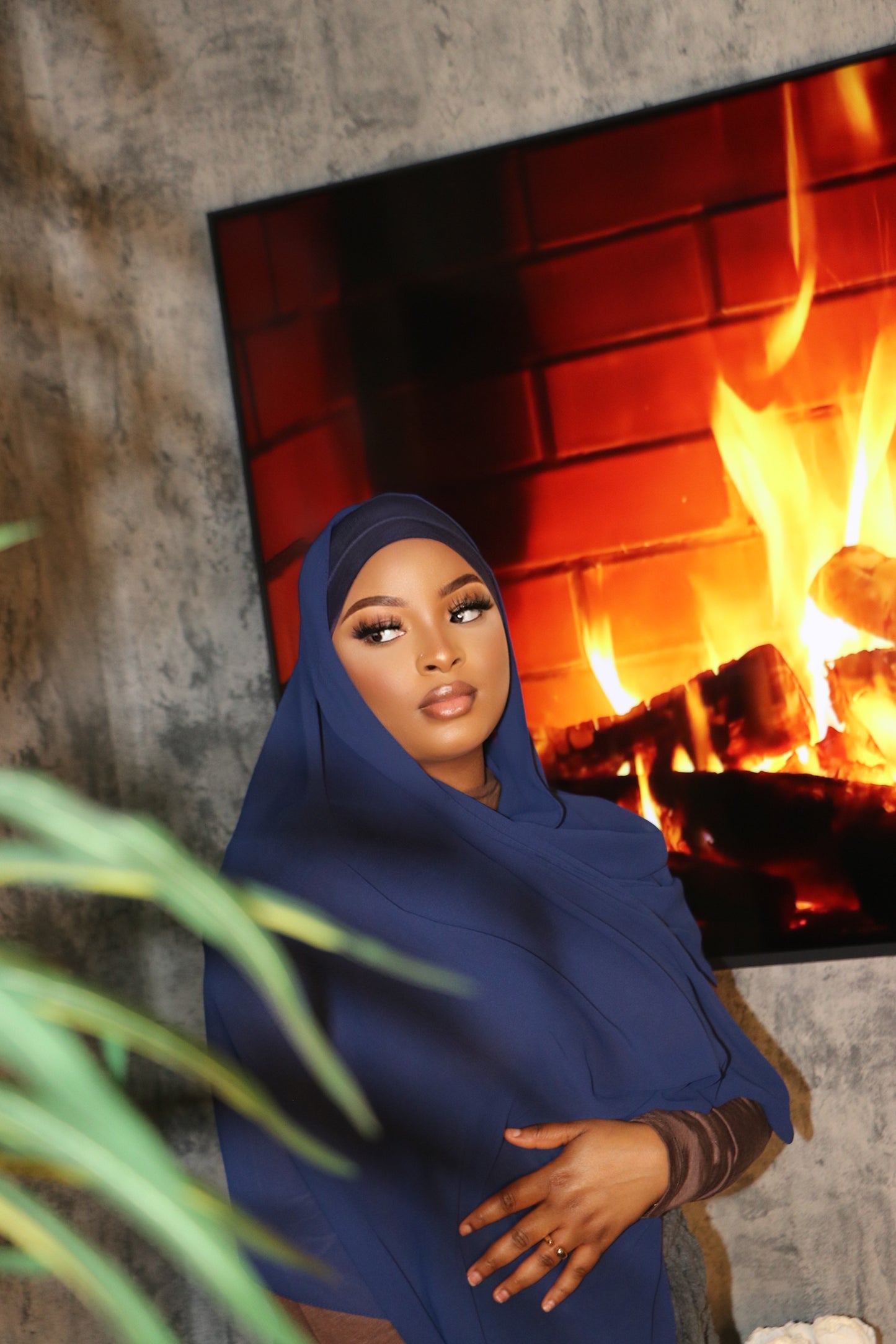 Nevy Blue Matching Chiffon Hijab