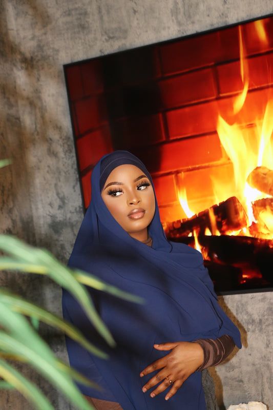 Nevy Blue Matching Chiffon Hijab