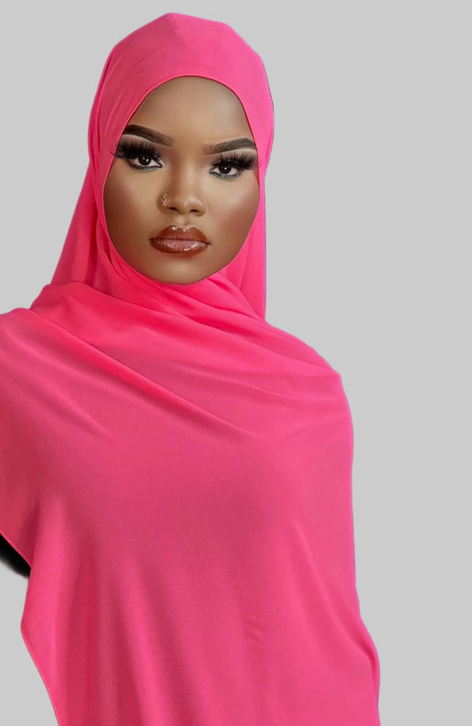 Pink Chiffon Hijab