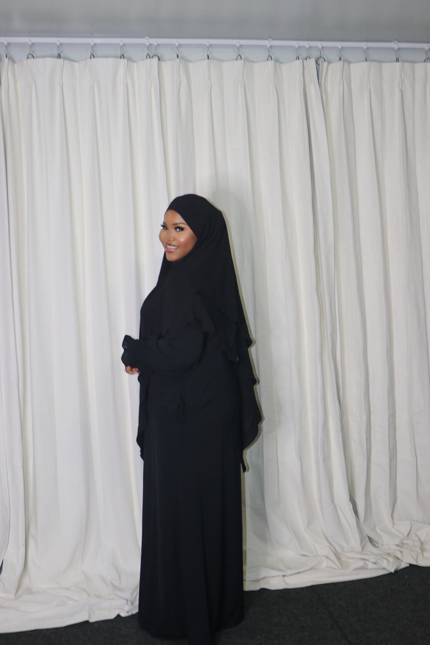 Black Khimar Dress Set