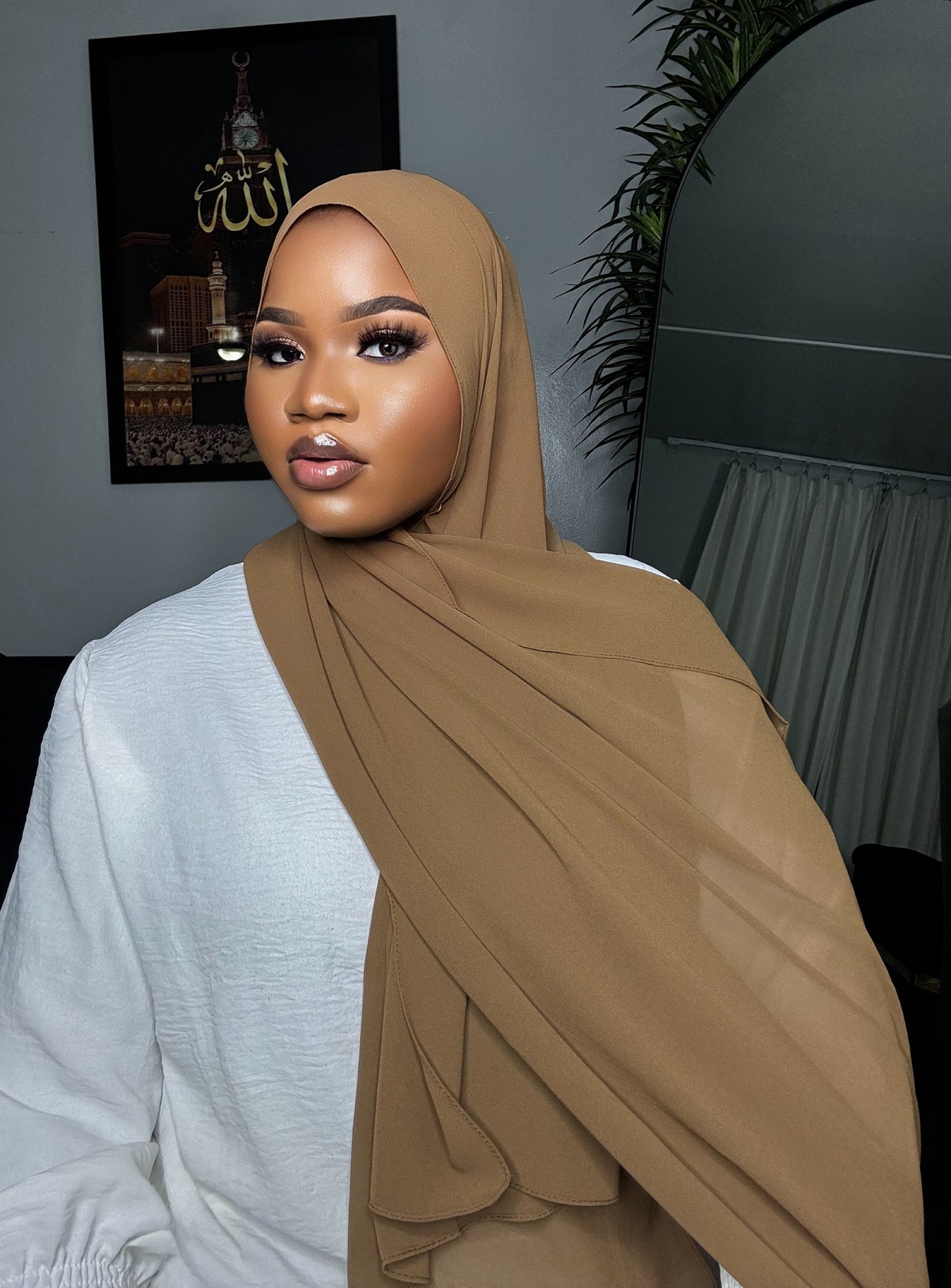 Golden Brown Chiffon Hijab
