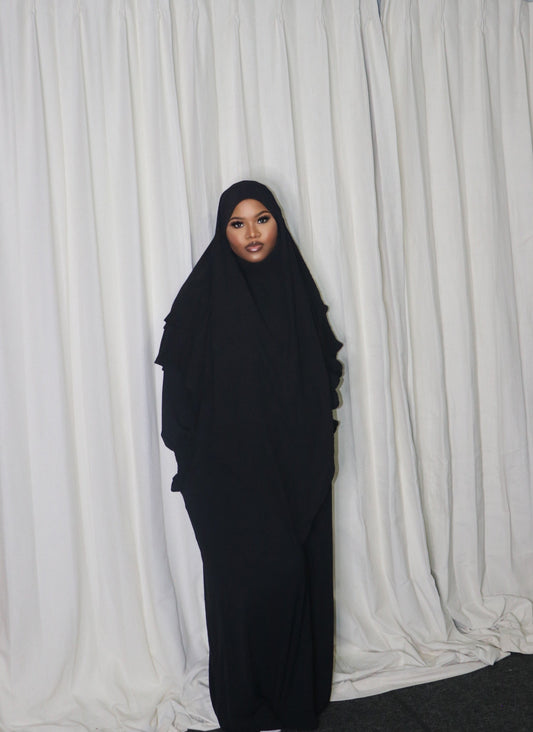 Black Khimar Dress Set