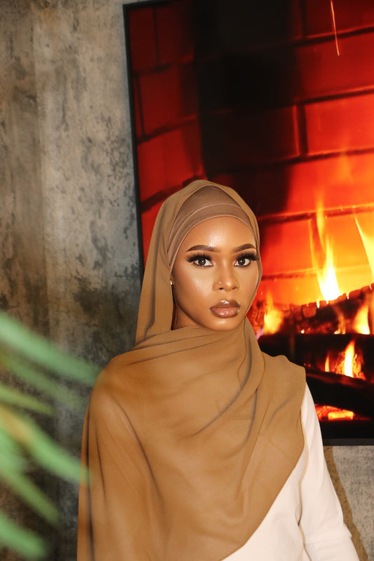 Beige Matching Chiffon Hijab