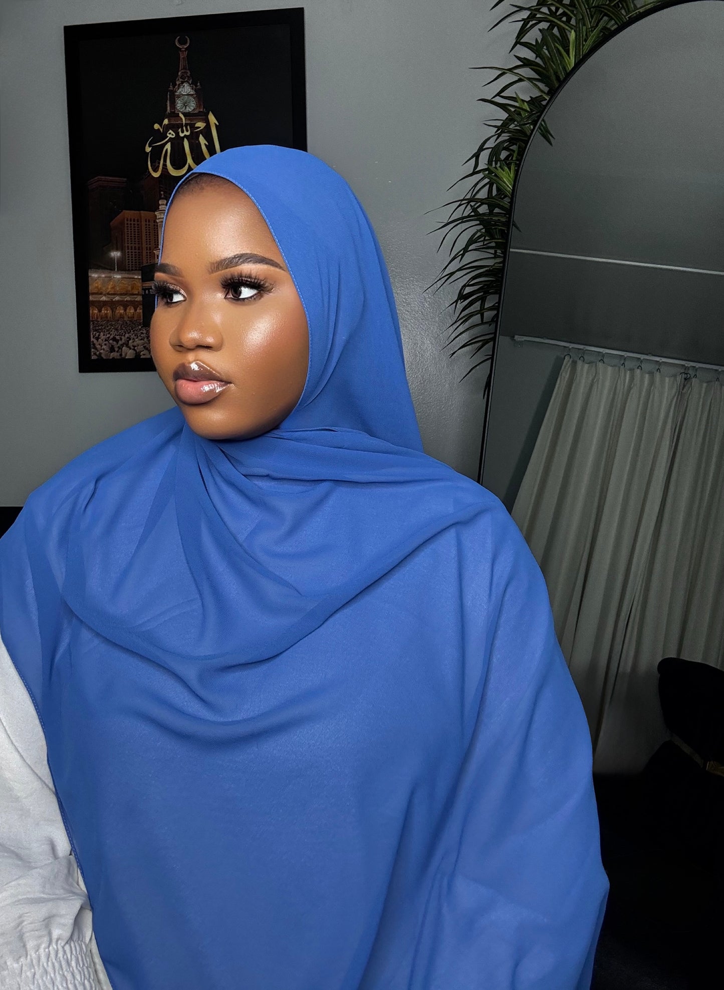 Azure Blue Chiffon Hijab