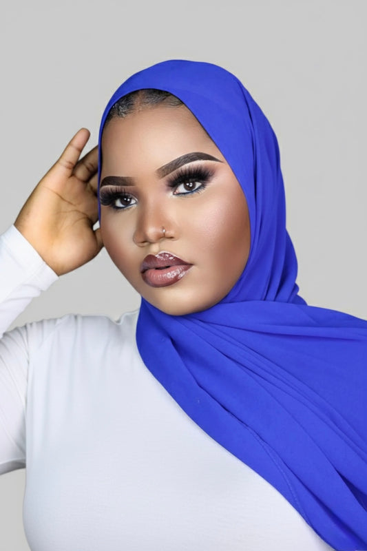 Royal Blue Chiffon Hijab