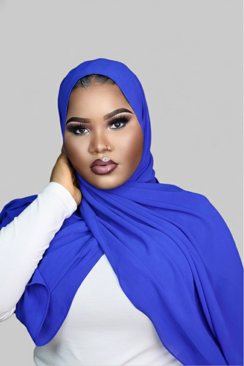 Royal Blue Chiffon Hijab
