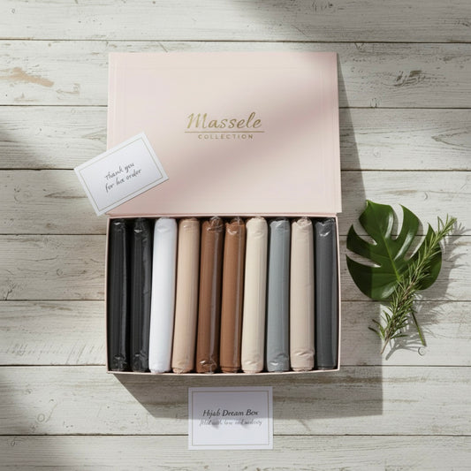 Nude Chiffon Hijab Box With Matching UnderCap