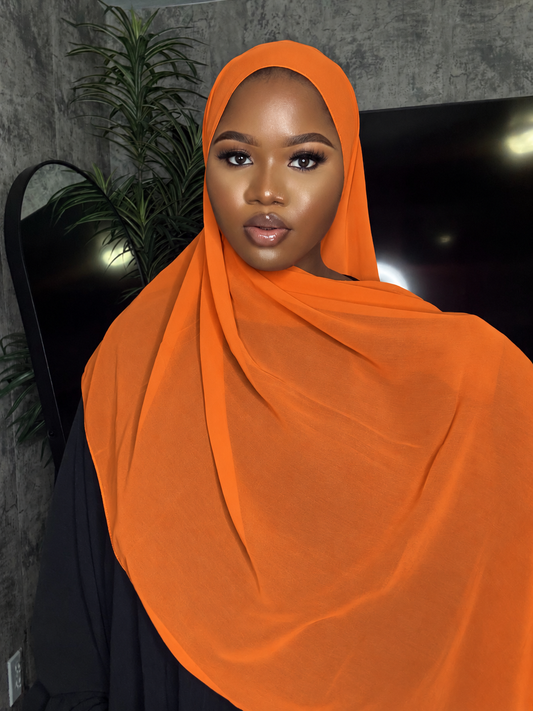 Orange Chiffon Hijab