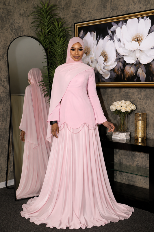 Pink Elegant Skirt Set