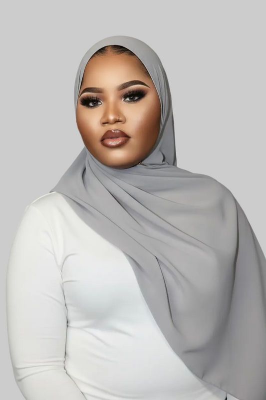 Light Gray Chiffon Hijab