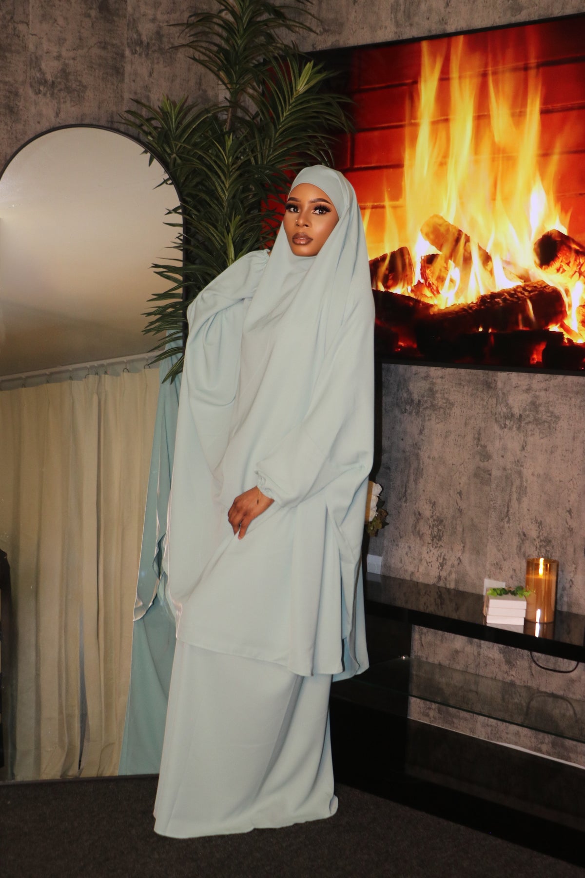 Light-Green Two-Piece Jilbab